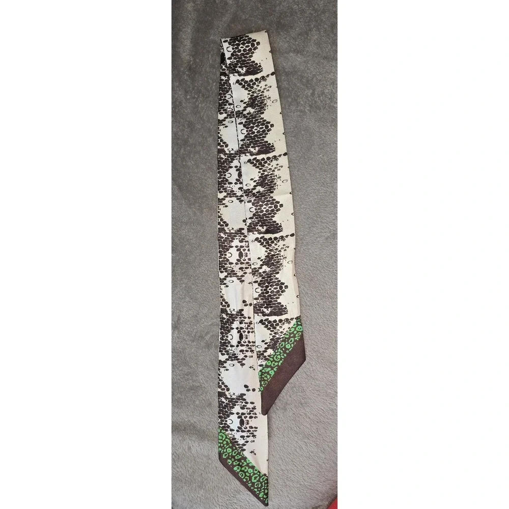 Wristpop Art Silk Scarf Apple Watch Band Animal Print Green BrownCream Accessory